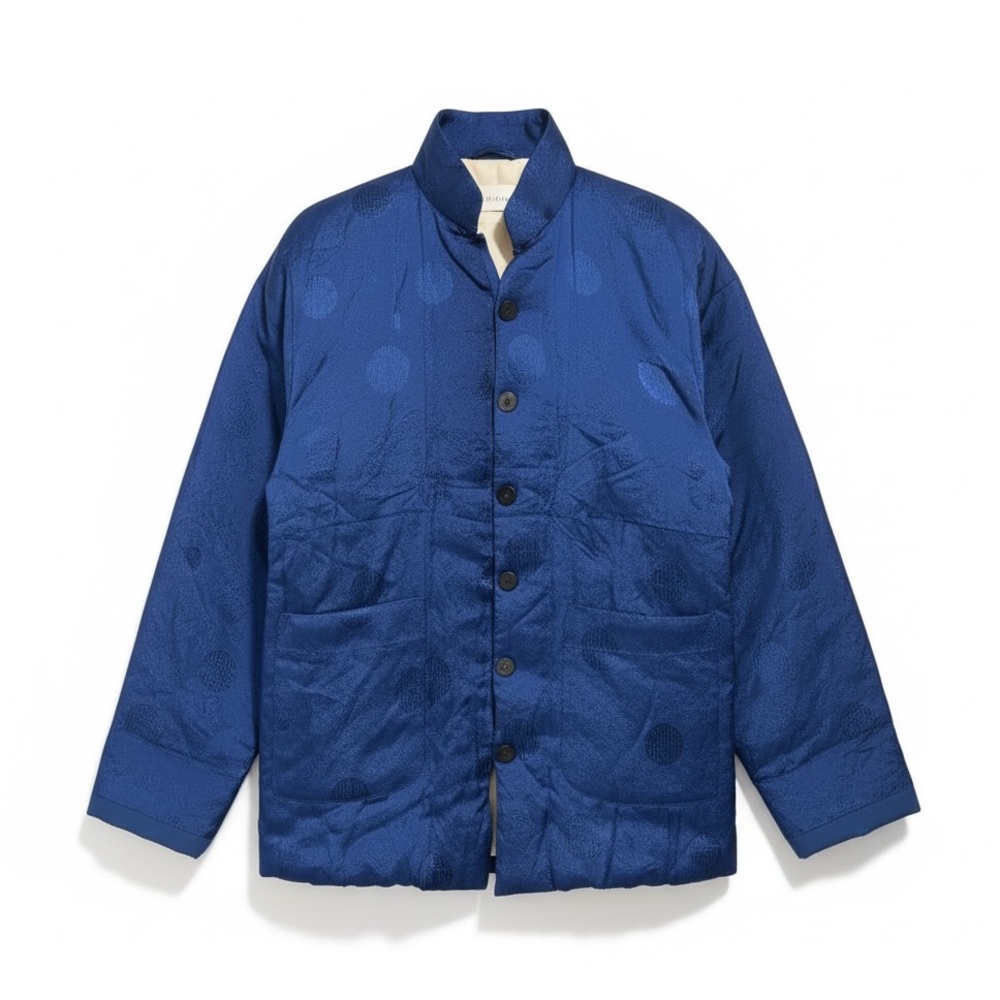 VTG 70s Plum Blossoms blue Chinese silk mandarin style jacket women’s large